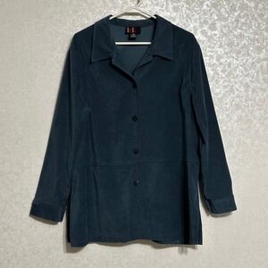 RK Originals Vintage Teal Blue Button Front Long Sleeve Shirt Jacket Shacket‎ 16